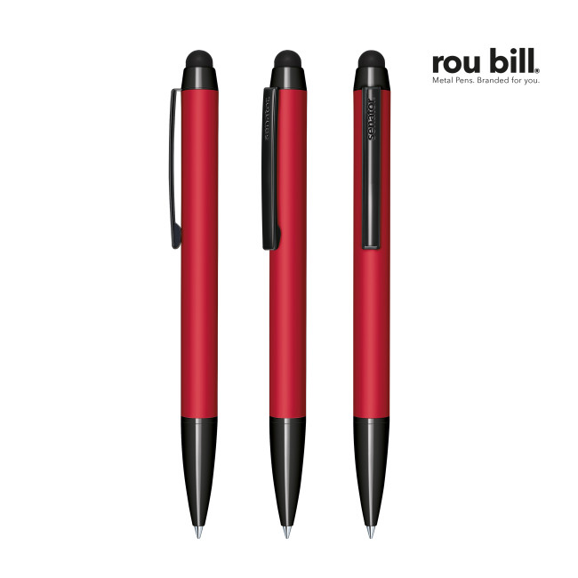 Promotional Rou Bill Attract Soft Touch Twist Ball Pen with Touch Pad - Image 1