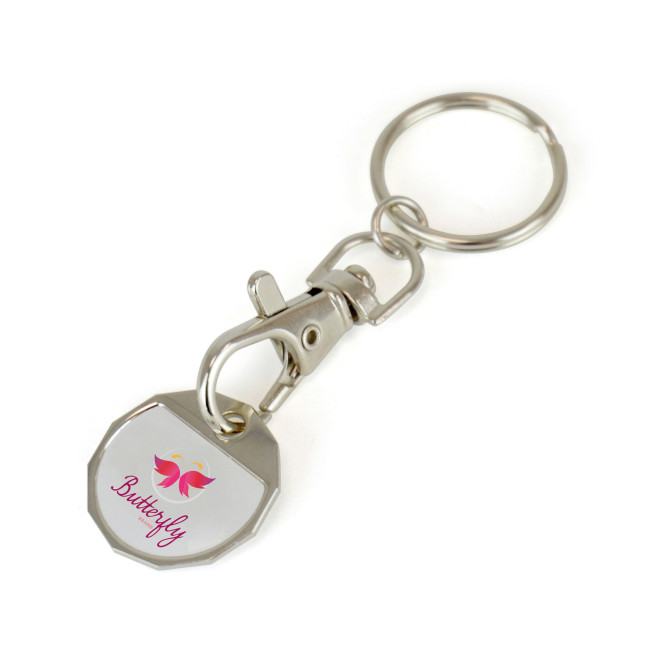 Promotional Domed Trolley Coin Keyring