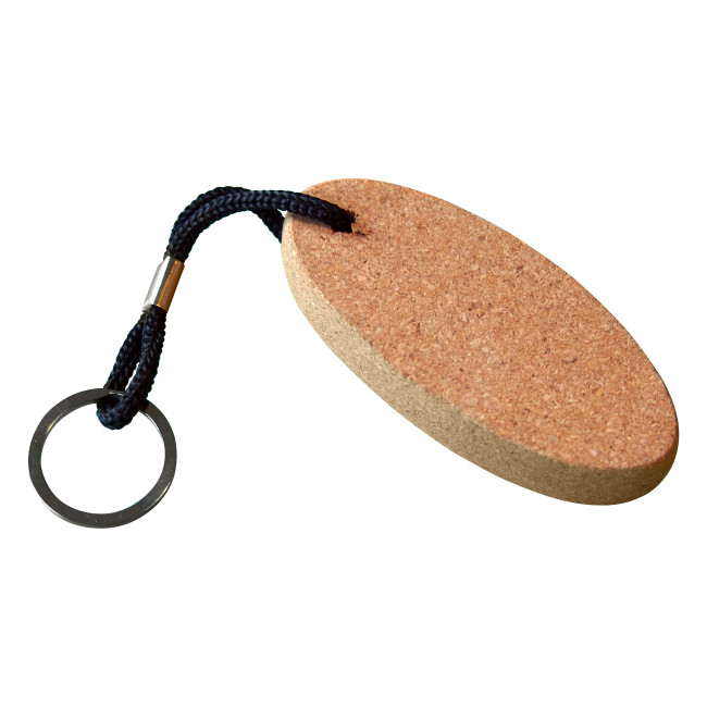 Promotional Floating Cork Keyring Oval Disc