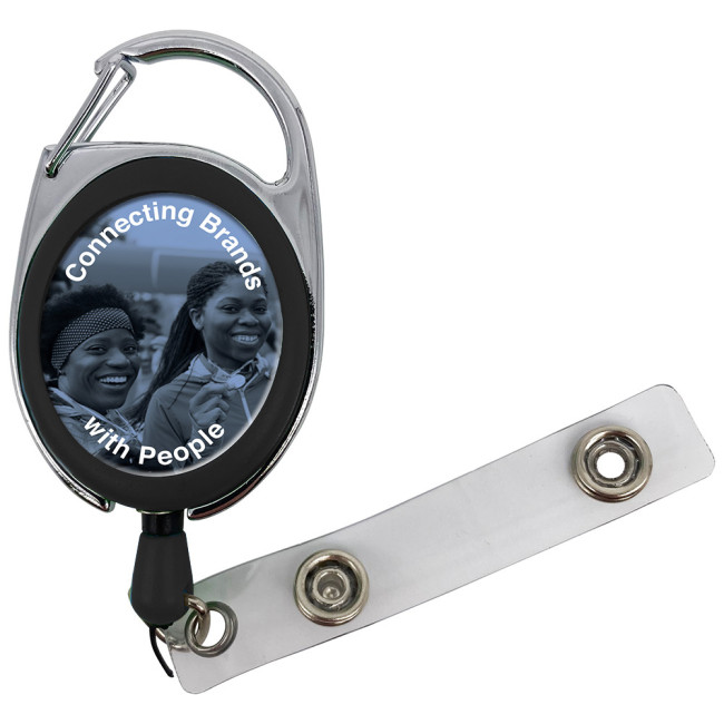 Promotional Carabiner Pull Reel with Decal - Image 2