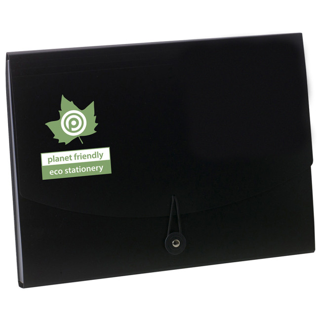 Promotional Eco-Eco A4 50% Recycled 7 Pocket Black Expanding File - Image 2