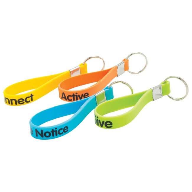 Promotional Printed Silicone Loop Keyring - Image 1