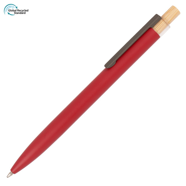 Promotional Refresh Recycled Aluminium Ball Pen with bamboo plunger - Image 6