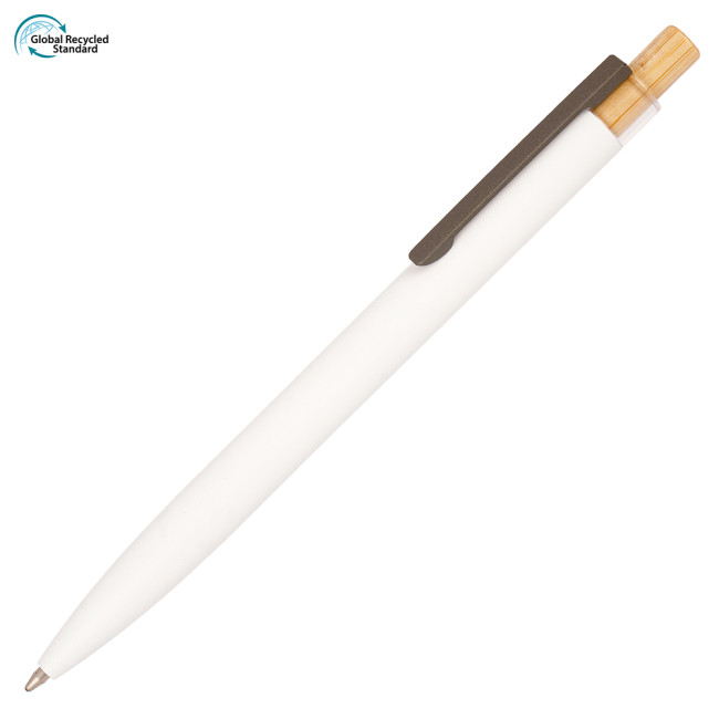 Promotional Refresh Recycled Aluminium Ball Pen with bamboo plunger - Image 7