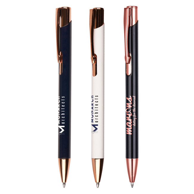 Promotional Beck Rose Gold Ball Pen - Image 1