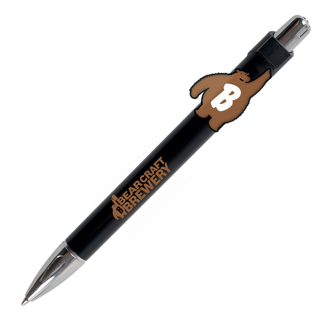 Promotional Custom Clip Ball Pen (Black)