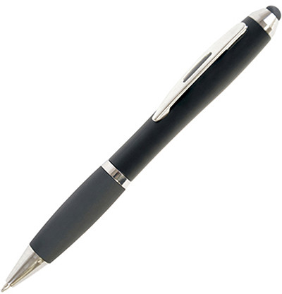 Promotional Shanghai Soft Stylus All Black Ball Pen