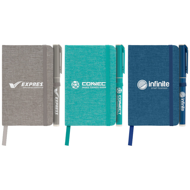 Promotional A6 RPET Fabric Notebook & Eco Pen