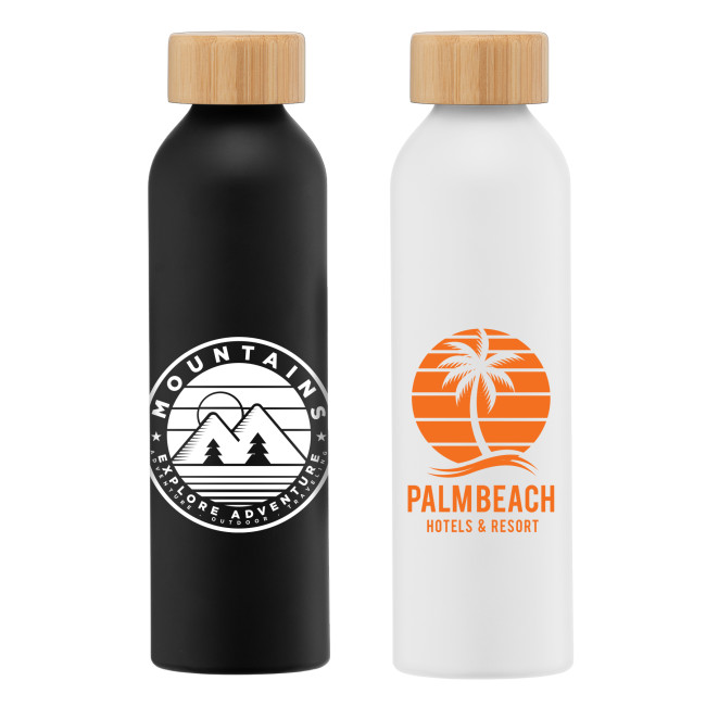 Promotional Eden Aluminium Water Bottle With Bamboo Lid 590ml