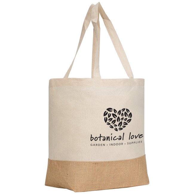 Promotional Rio™ Shopper Tote Bag 140gsm Recycled Cotton Blend with Jute