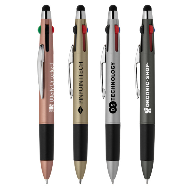 Promotional Quattro Softy Metallic Multi Ink Stylus Pen