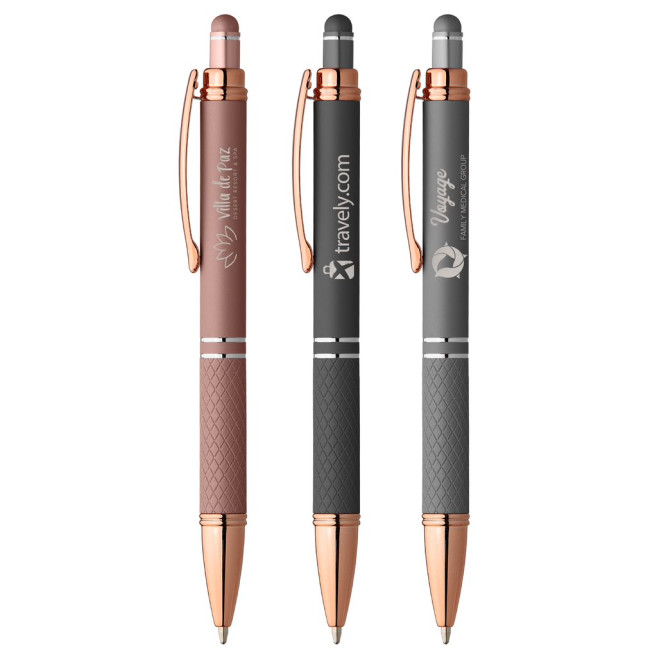 Promotional Phoenix Softy Rose Gold Metallic Stylus Pen