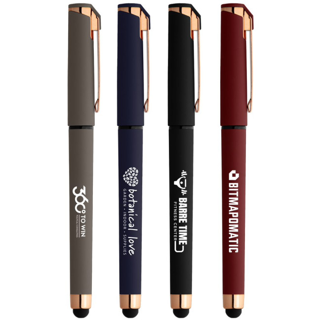 Promotional Islander Softy Pen With Rose Gold Trim