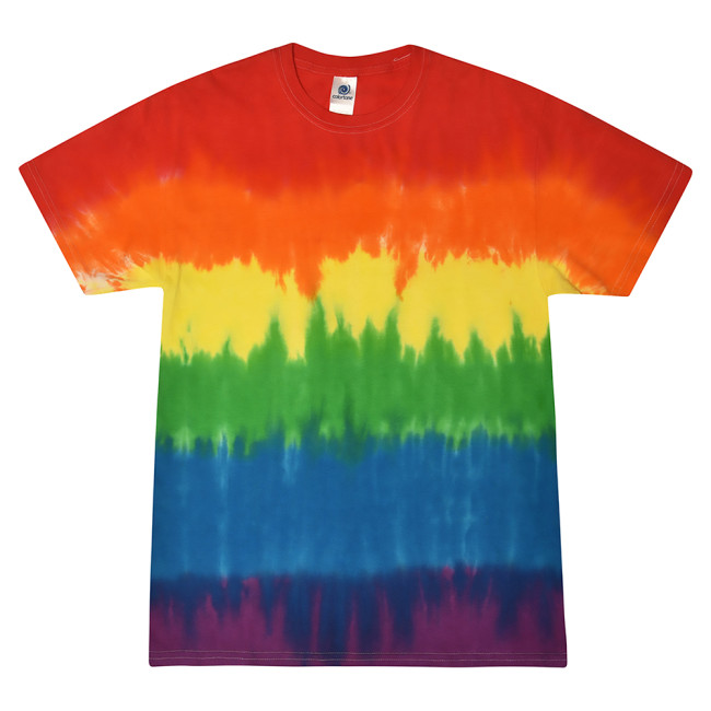 Promotional Rainbow Tie-Dye Pre-shrunk 100% Heavyweight Cotton T-Shirt - Image 1