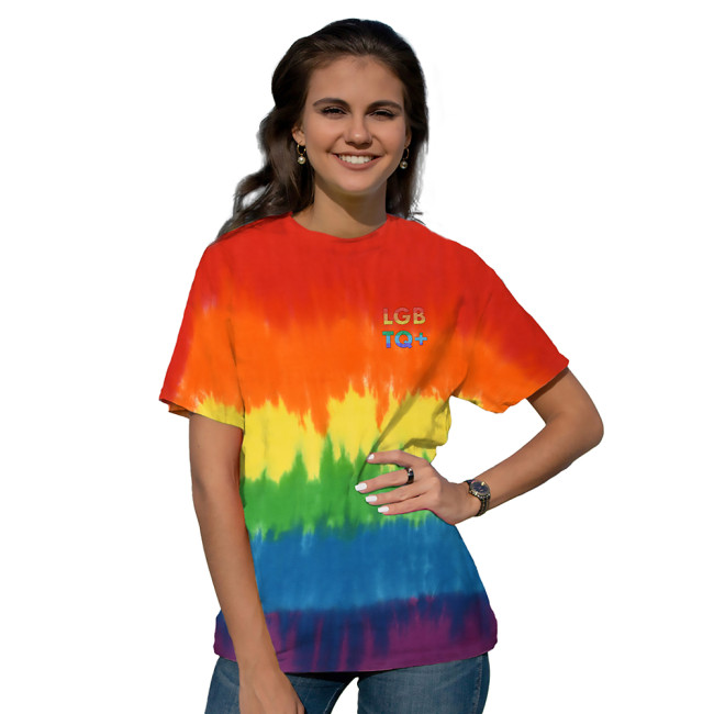 Promotional Rainbow Tie-Dye Pre-shrunk 100% Heavyweight Cotton T-Shirt - Image 2