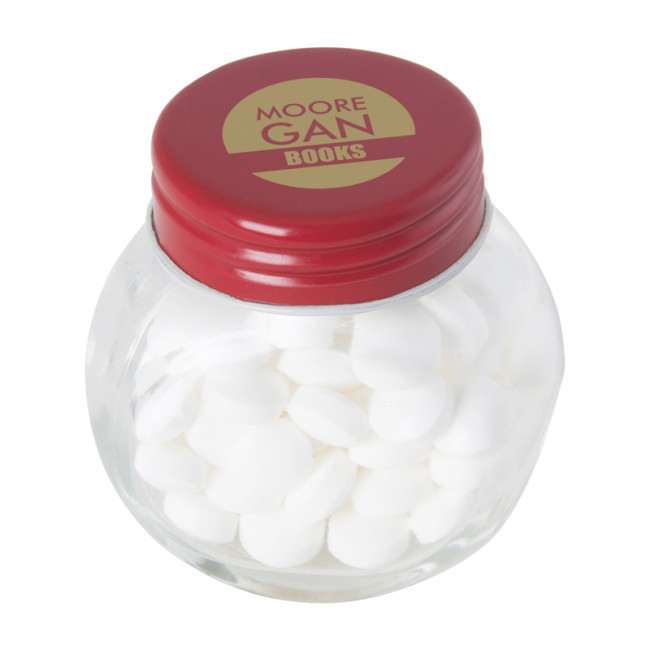 Promotional Small Glass Jar With Mints With Dextrose Mints - Image 1