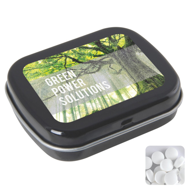 Promotional Langham Flat Hinged Tin With Dextrose Mints - Image 2