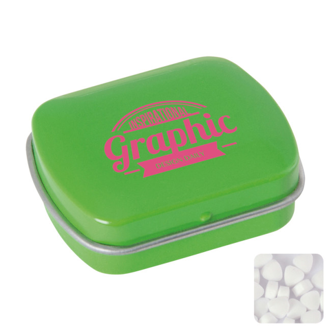 Promotional Small Flat Hinged Tin With Sugar Free Mints - Image 7