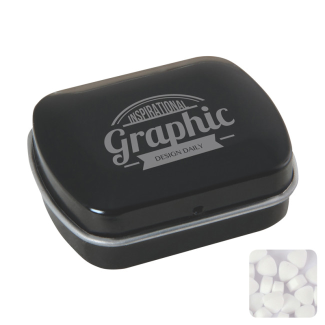 Promotional Small Flat Hinged Tin With Sugar Free Mints - Image 5