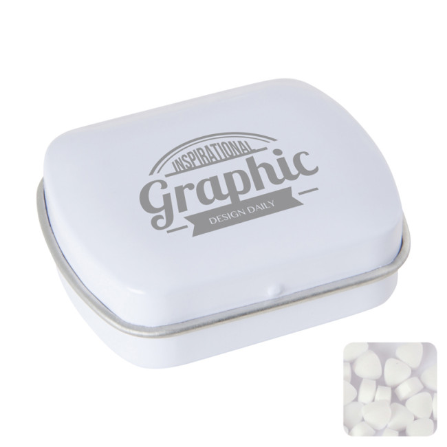 Promotional Small Flat Hinged Tin With Sugar Free Mints - Image 4