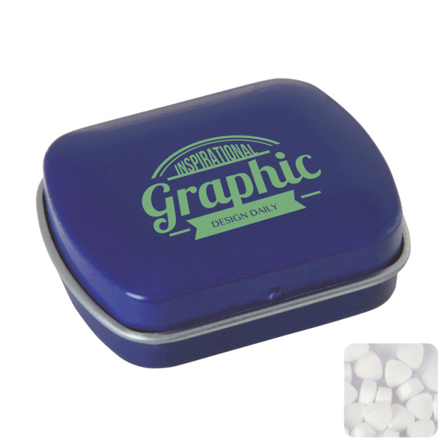 Promotional Small Flat Hinged Tin With Sugar Free Mints - Image 3