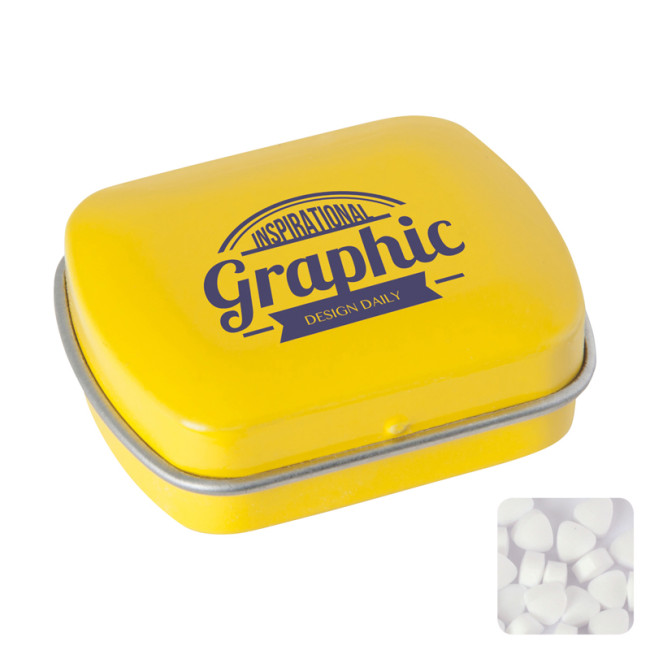 Promotional Small Flat Hinged Tin With Sugar Free Mints - Image 2