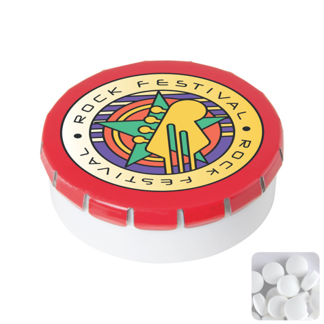 Promotional Round Click Plastic Pot With Sugar Free Mints - Image 6