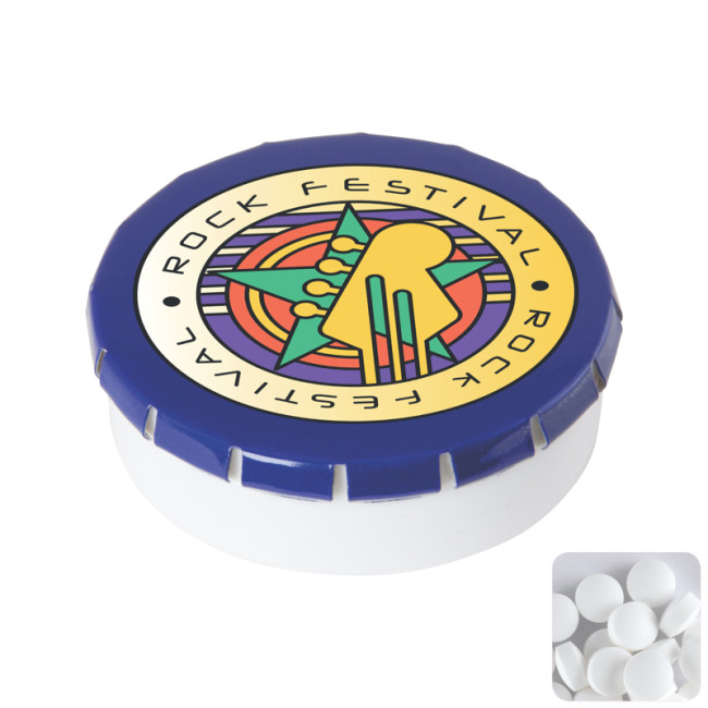 Promotional Round Click Plastic Pot With Sugar Free Mints - Image 2