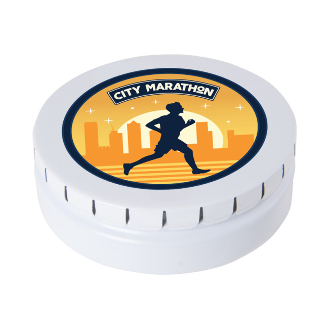 Promotional Large Round Click Tin With Dextrose Mints - Image 2