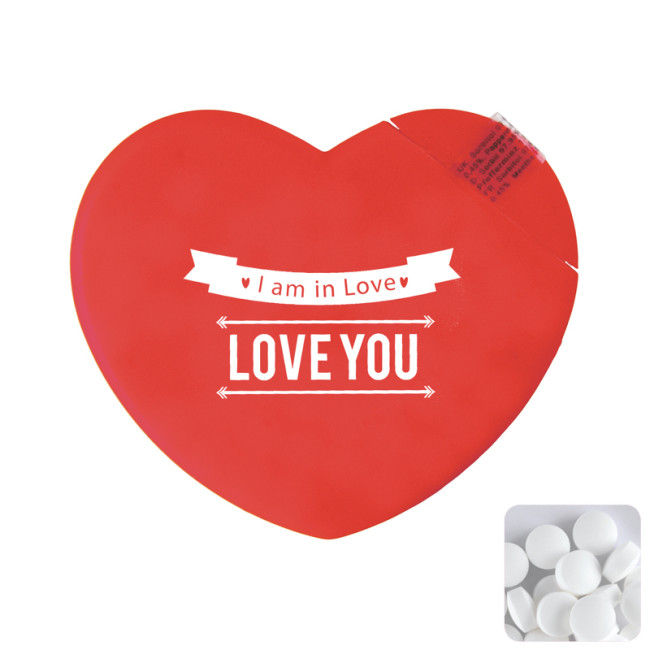 Promotional Heart Mint Card With Sugar Free Mints