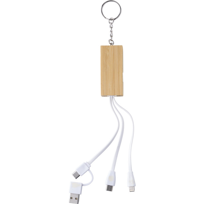 Promotional Bamboo Charger And Keychain - Image 2