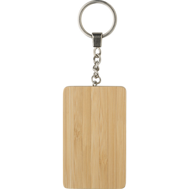 Promotional Bamboo Keychain With Charging Cables - Image 2