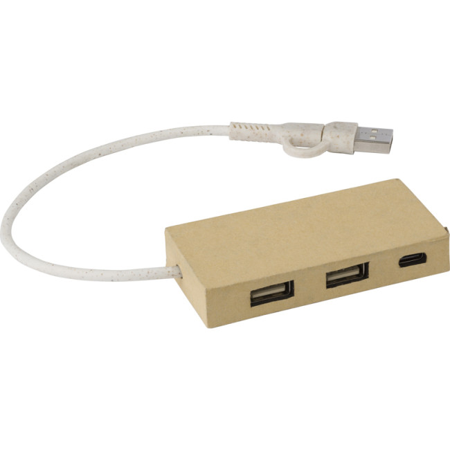 Promotional Aluminium And Recycled Paper USB Hub - Image 1