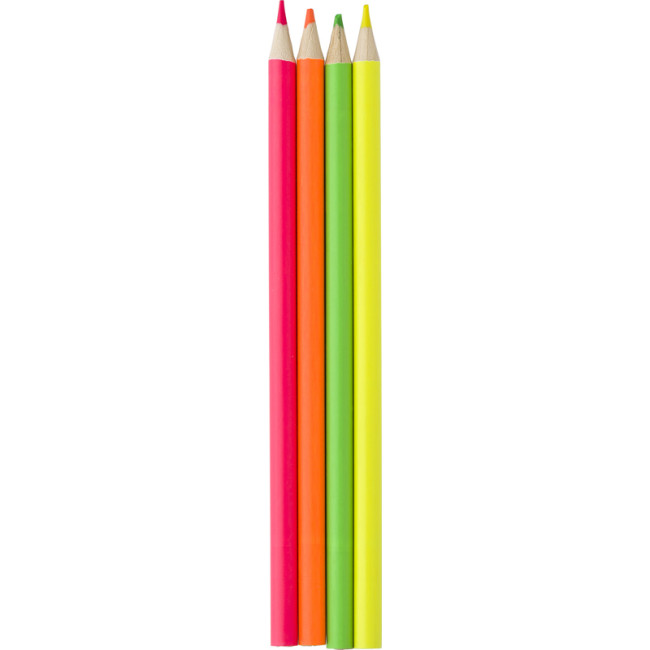 Promotional Coloured Highlighter Pencil Set 4pc - Image 2