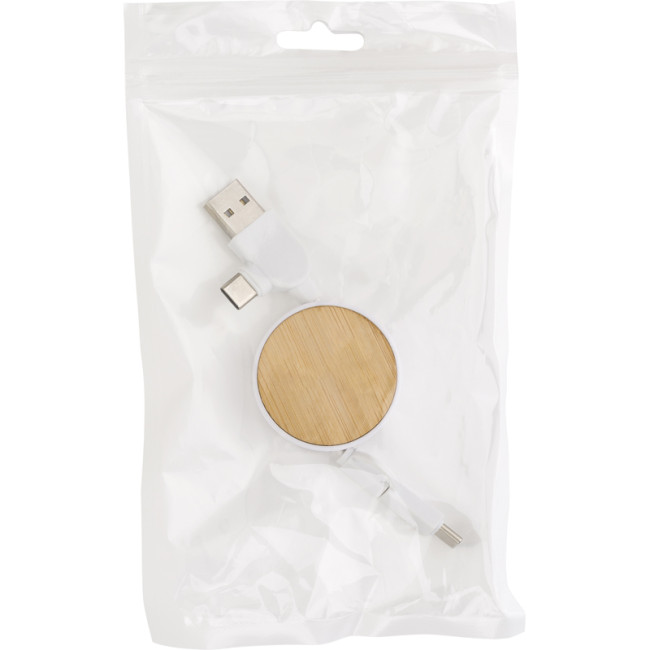 Promotional The Ponza Bamboo Extendable Charging Cable - Image 3