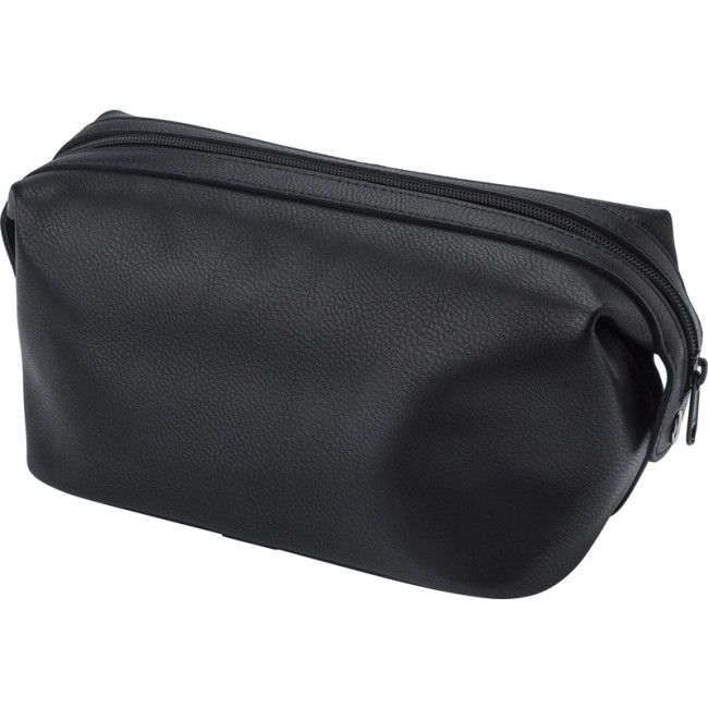 Promotional Leather Toiletry Bag - Image 1