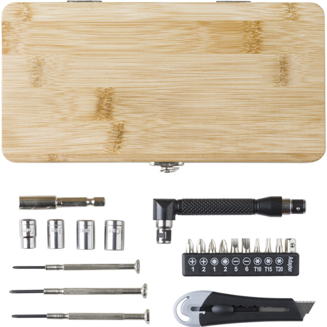 Promotional Bamboo Tool Set 27pc - Image 1