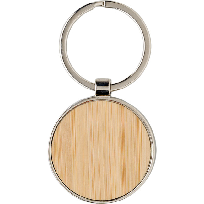 Promotional Bamboo And Metal Key Chain - Image 3