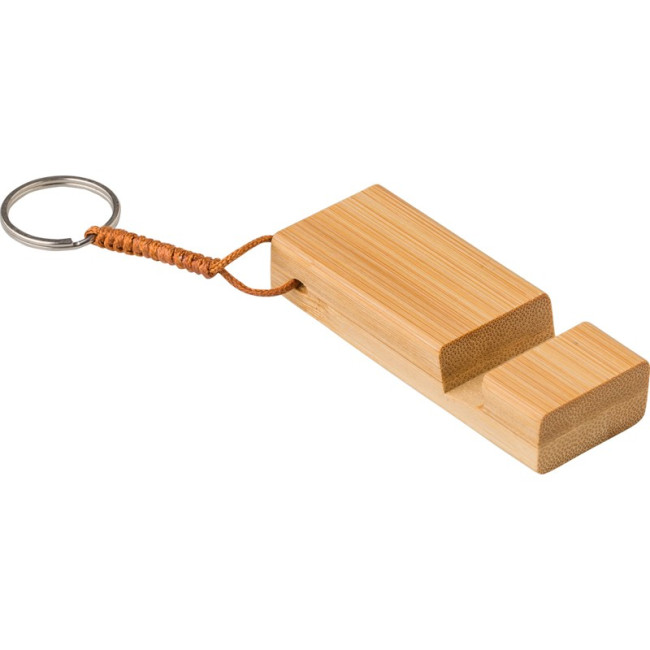 Promotional Bamboo Key Chain Phone Stand - Image 3