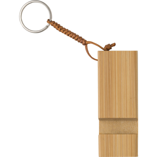 Promotional Bamboo Key Chain Phone Stand - Image 4