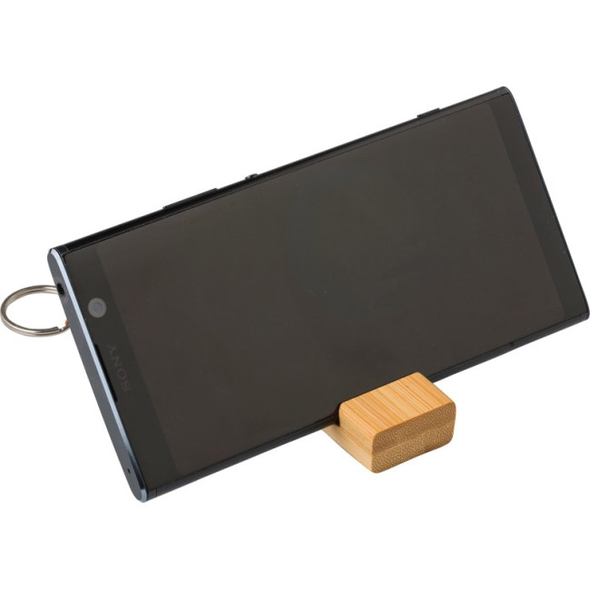 Promotional Bamboo Key Chain Phone Stand - Image 6