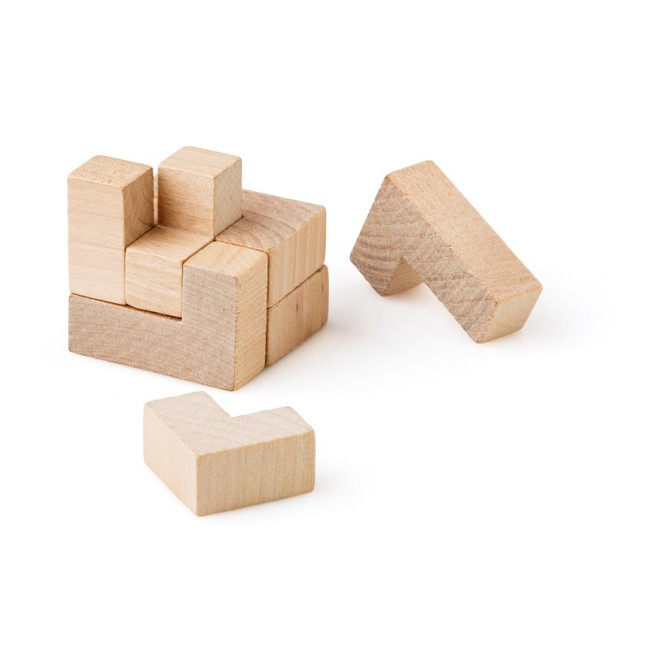 Promotional Wooden Cube Puzzle - Image 1