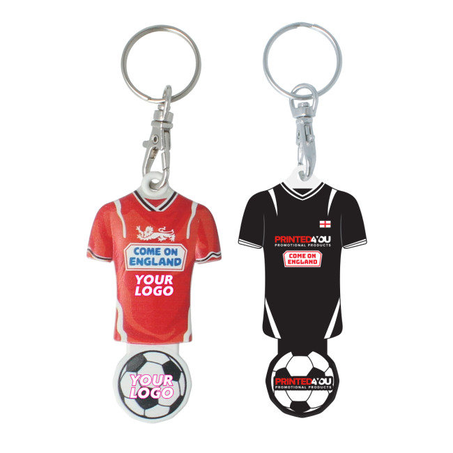 Promotional Shirt Shaped Trolley Stick Keyring - Image 1