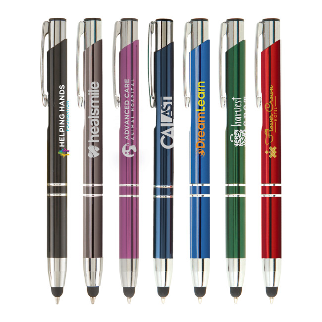 Promotional Crosby Shiny Bottom Stylus Pen