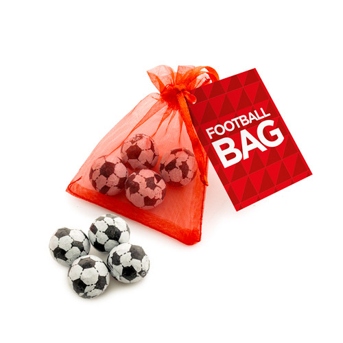 Promotional Organaza Bag Chocolate Footballs