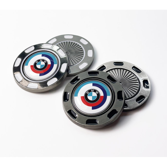 Promotional 40mm Metal Pokerchip With Removable Golf Ball Marker