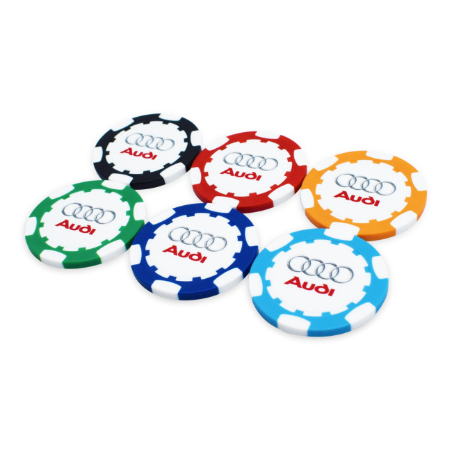 Promotional 40mm ABS Golf Pokerchip Digital Print To Both Sides