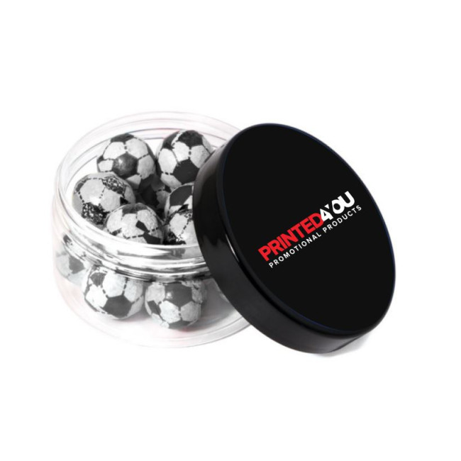 Promotional Screw Top Jar Chocolate Footballs - Image 1