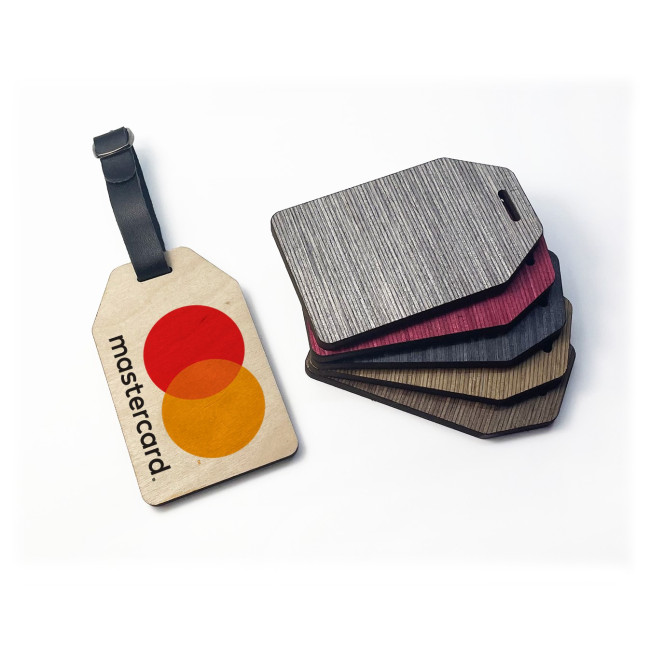 Promotional Wooden Ply Luggage Tag - Design 1