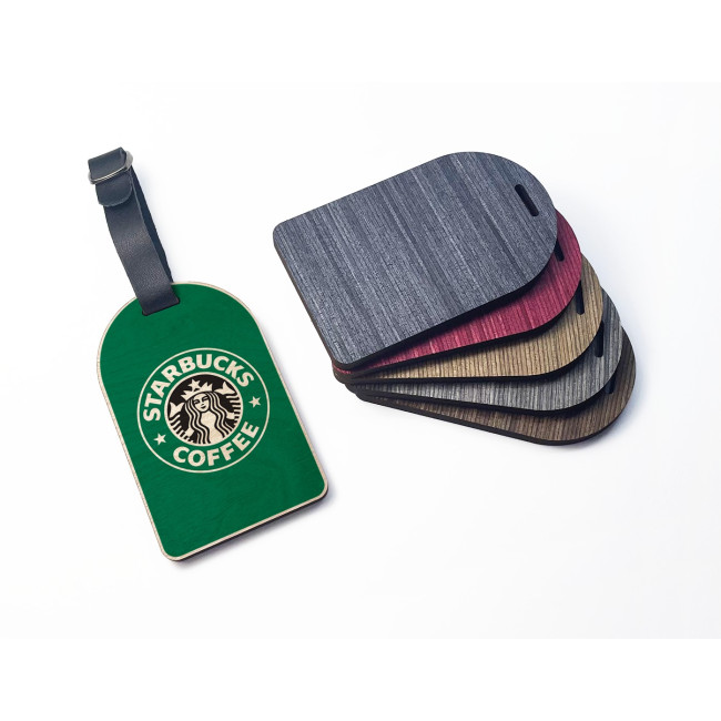 Promotional Wooden Ply Luggage Tag - Design 3